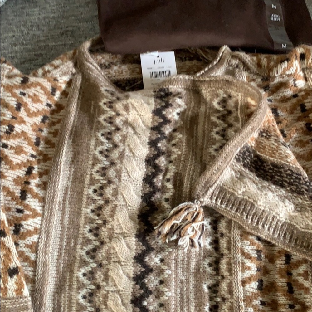J JILL NEW SHAWL WITH TASSELS AND NEW TURTLE NECK